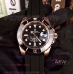 Perfect Replica Rolex Submariner Black Face Rose Gold Case 40mm Watch